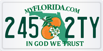 FL license plate 2452TY