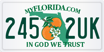 FL license plate 2452UK