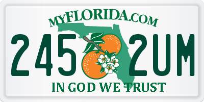 FL license plate 2452UM