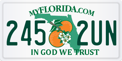 FL license plate 2452UN