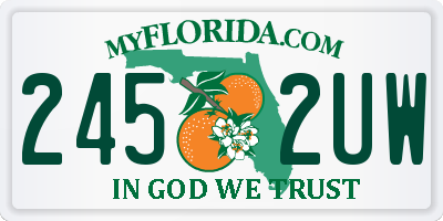 FL license plate 2452UW