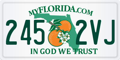 FL license plate 2452VJ