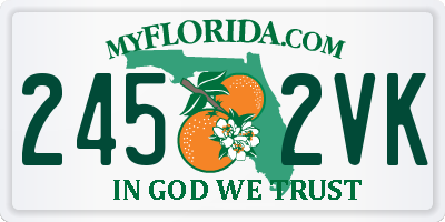 FL license plate 2452VK