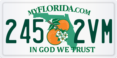 FL license plate 2452VM