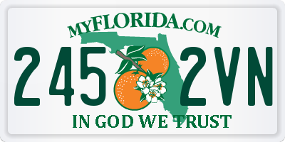 FL license plate 2452VN