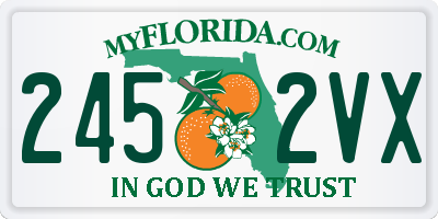 FL license plate 2452VX
