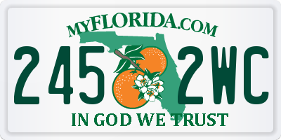 FL license plate 2452WC