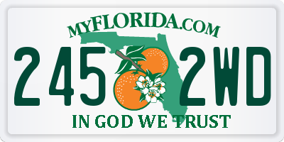FL license plate 2452WD