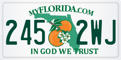 FL license plate 2452WJ