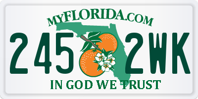 FL license plate 2452WK