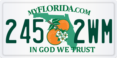 FL license plate 2452WM