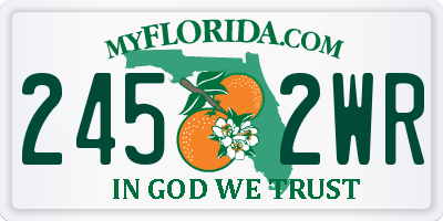 FL license plate 2452WR