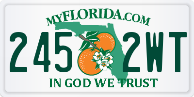 FL license plate 2452WT