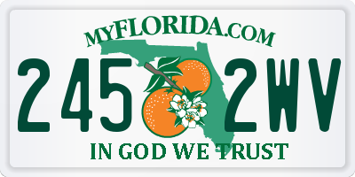 FL license plate 2452WV