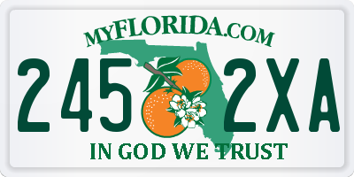 FL license plate 2452XA