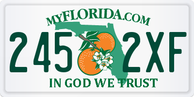 FL license plate 2452XF