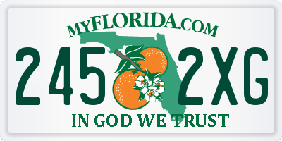FL license plate 2452XG