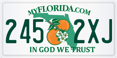FL license plate 2452XJ