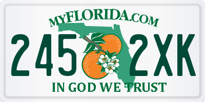FL license plate 2452XK
