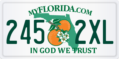 FL license plate 2452XL