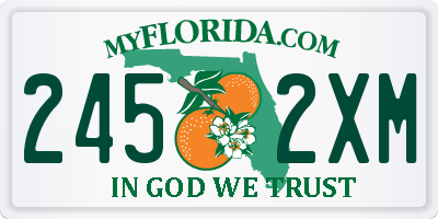 FL license plate 2452XM