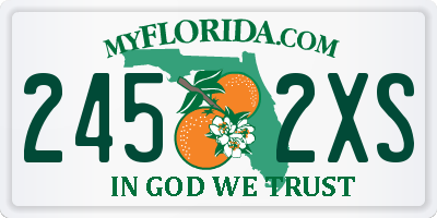 FL license plate 2452XS