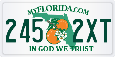 FL license plate 2452XT
