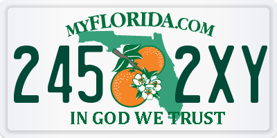 FL license plate 2452XY
