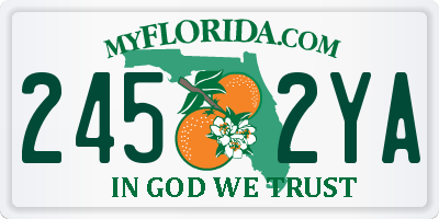 FL license plate 2452YA
