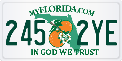 FL license plate 2452YE