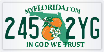 FL license plate 2452YG