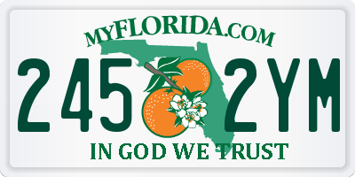 FL license plate 2452YM