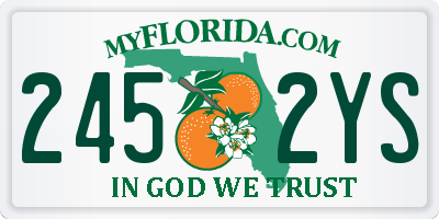 FL license plate 2452YS