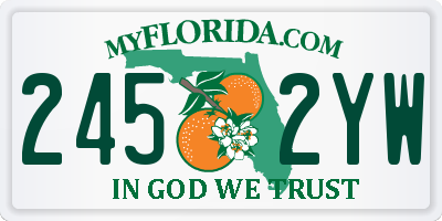FL license plate 2452YW