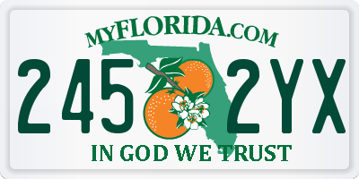 FL license plate 2452YX