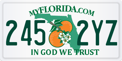 FL license plate 2452YZ