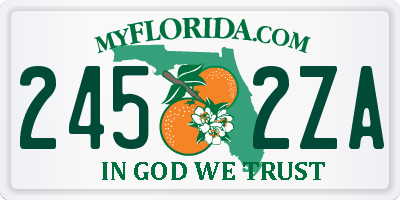 FL license plate 2452ZA