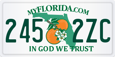 FL license plate 2452ZC