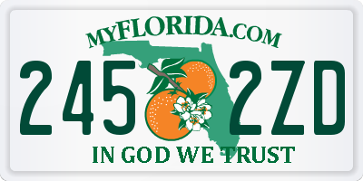 FL license plate 2452ZD