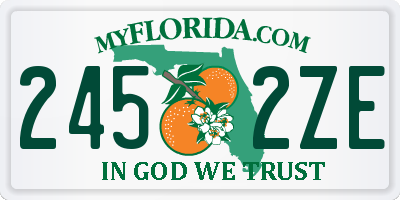 FL license plate 2452ZE