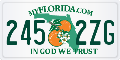 FL license plate 2452ZG