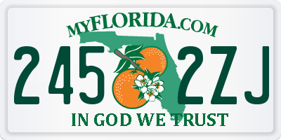FL license plate 2452ZJ