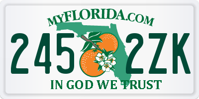 FL license plate 2452ZK