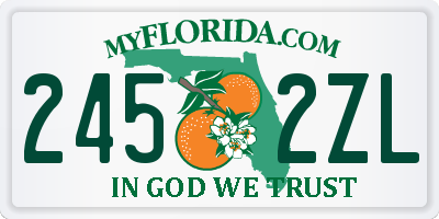 FL license plate 2452ZL