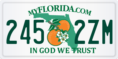 FL license plate 2452ZM