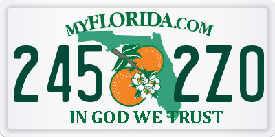 FL license plate 2452ZO