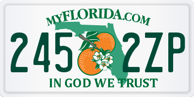 FL license plate 2452ZP