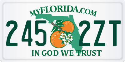 FL license plate 2452ZT