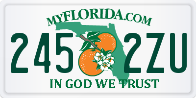 FL license plate 2452ZU