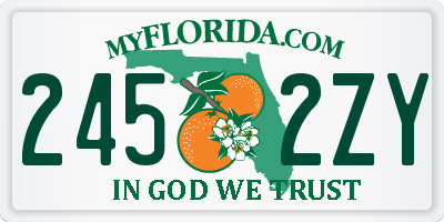 FL license plate 2452ZY